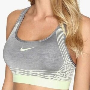 Nike Gray Sports‎ Bra Dri-Fit Racerback Support Padded Gym Size L